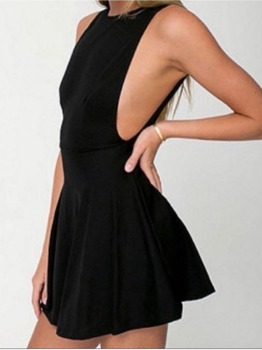 American Apparel Velvet Skater Dress Backless XS